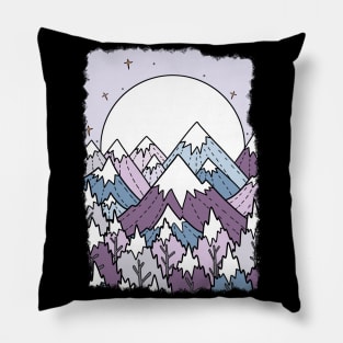 Winter forest and hills Pillow