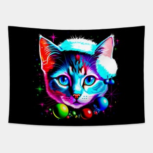 Kitten Cat Christmas Hat Tapestry