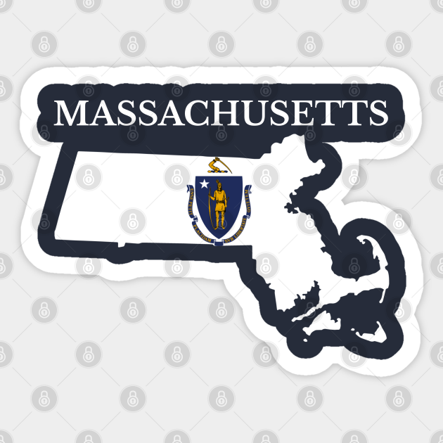 Massachusetts Map Flag Massachusetts Sticker Teepublic Massachusetts Map Flag Massachusetts Sticker Teepublic
