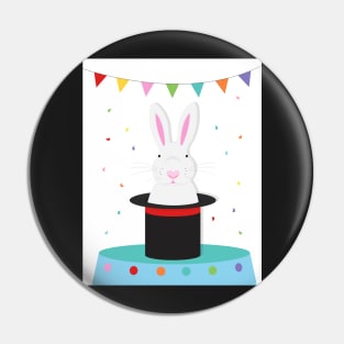 magic rabbit in tophat Pin