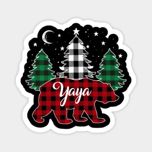 Yaya Bear Buffalo Red Plaid Matching Family Christmas Magnet