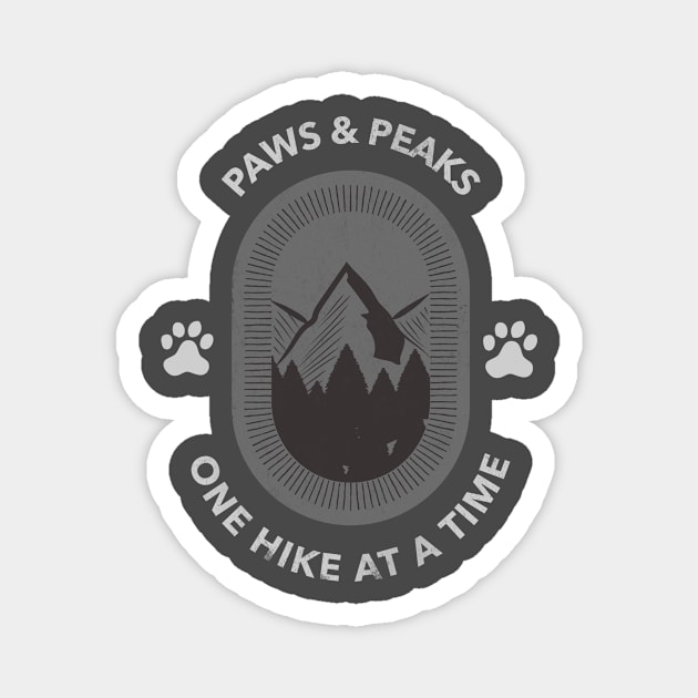 Paws & Peaks One Hike At A Time Dog Hiking Magnet by flodad