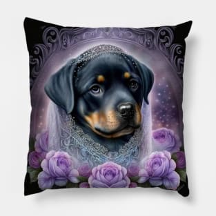 Gothic Rottweiler Puppy Pillow