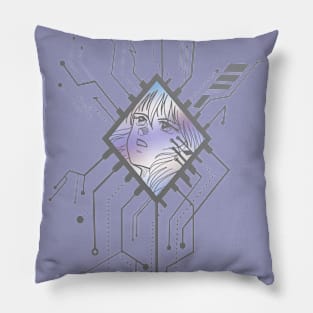 Holo effect Cyberpunk circuit Pillow