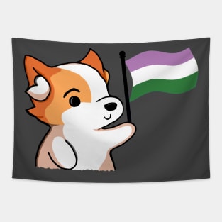 Genderqueer Pride - Corgi Version Tapestry