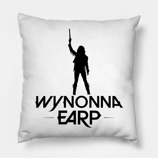 Wynonna Earp Silhouette  - Black Pillow by VikingElf