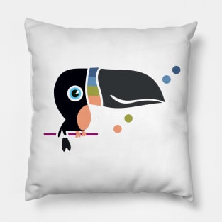 Rainbow Toucan Pillow