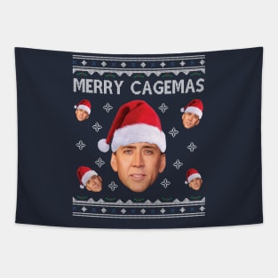 Merry Cagemas Christmas Nicolas Cage Knit Tapestry