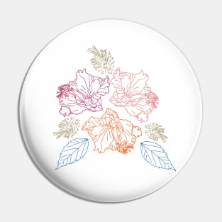 Single line colorful floral artwork Pin