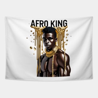 Afro King Drippin' Gold Tapestry