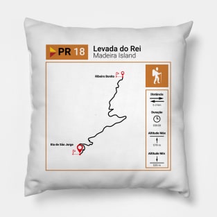 Madeira Island PR18 LEVADA DO REI trail map Pillow