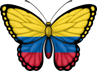 Colombian Flag Butterfly Magnet