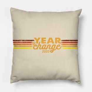 2020 Year of Change - Retro Stripes Sunset Pillow