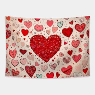 Valentines day gift ideas red hearts gift ideas Tapestry