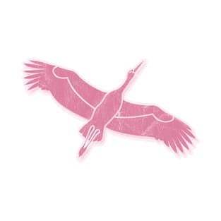 Pink Stork pattern T-Shirt