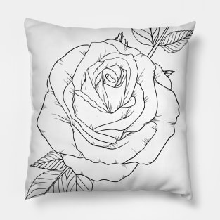 Rose Line Art Pillow