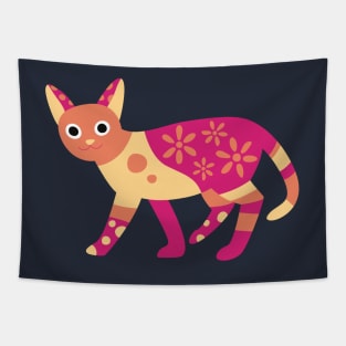 Flowered Cat Tapestry