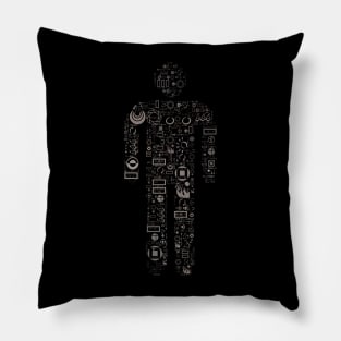 Metal Man Word Cloud () Pillow