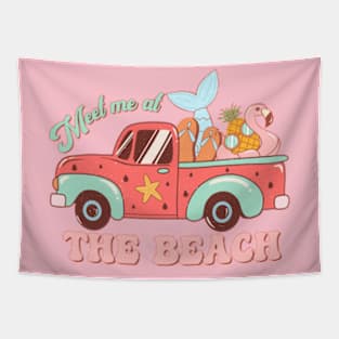 Meet me at the beach Tapestry