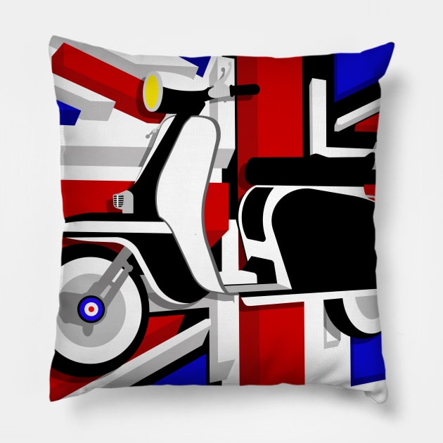 Scooter UK Pillow by SiSuSiSu