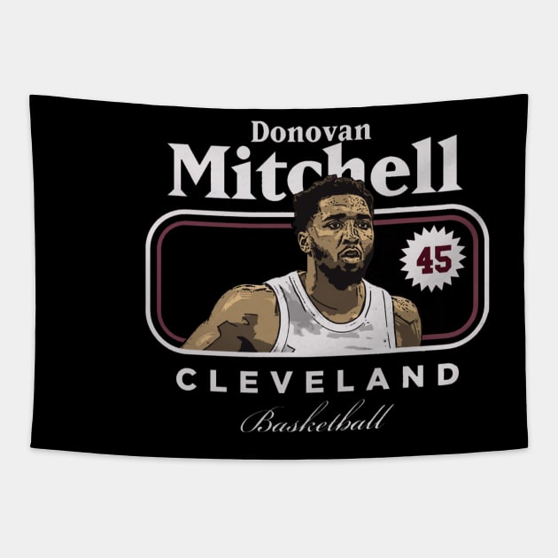 Donovan Mitchell Cleveland Cover Tapestry by ClarityMacaws