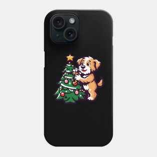 Dog Decorating Christmas Tree Phone Case