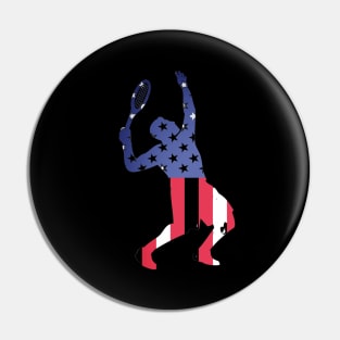 US Open Tennis USA Flag Silhouette Pin