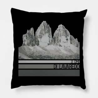 Tre cime di Lavaredo mountain illustration Pillow