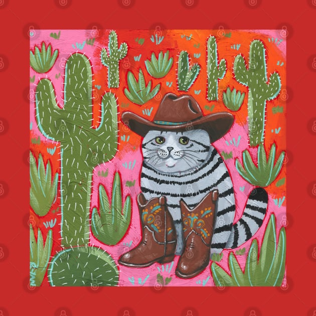 Chonky Cowboi Cat by KilkennyCat Art