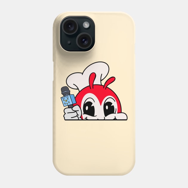 JOLLIBEE PEEKING KARAOKE SINGING FILIPINO STICKER Phone Case by Aydapadi Studio