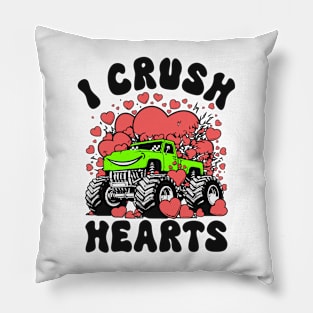 I Crush Hearts Monster Truck Pillow