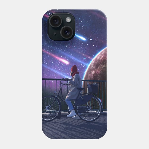 Cycling through the universe Phone Case by DreamCollage