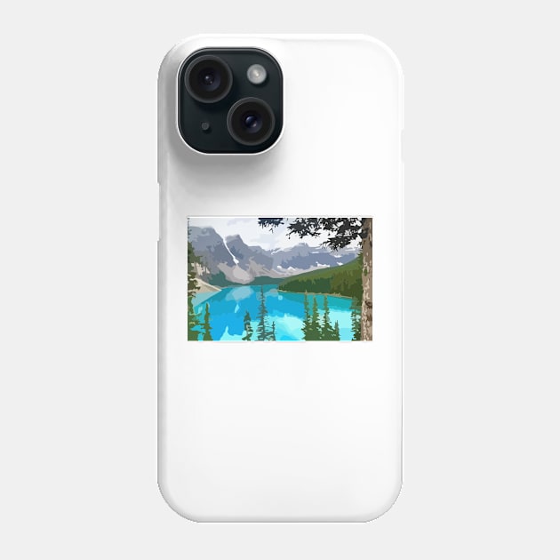 Lake Louise Digital Painting Phone Case by gktb