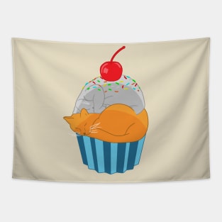 Cat Loaf Cupcake Tapestry