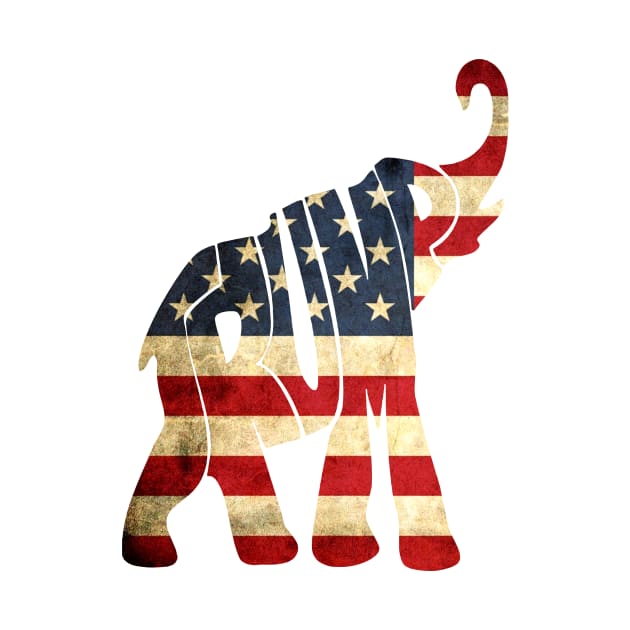 Elephant Lover USA Flag Patriot by RobertBowmanArt