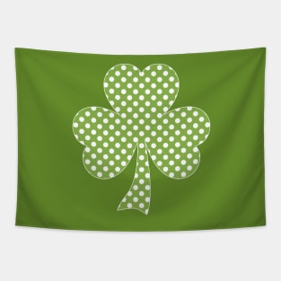 Greenery Shamrock Clover Polka dots St. Patrick's Day Tapestry