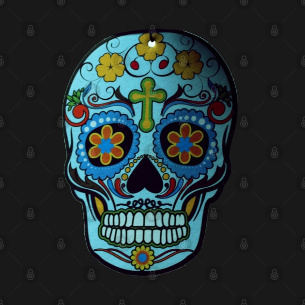 Blue Flowery Sugar Skull by Humerushumor