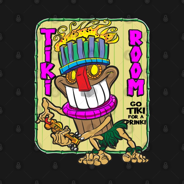 Happy Tiki with Ukulele at the Tiki Room by eShirtLabs