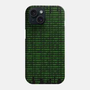 Binary numbers pattern in green Phone Case