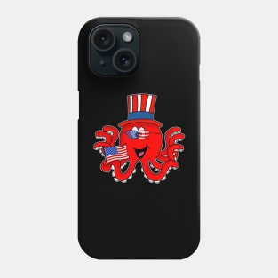 4th July Octopus American Flag USA Phone Case