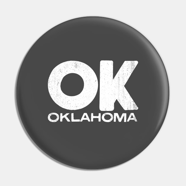 OK Oklahoma Vintage State Typography Pin by Commykaze