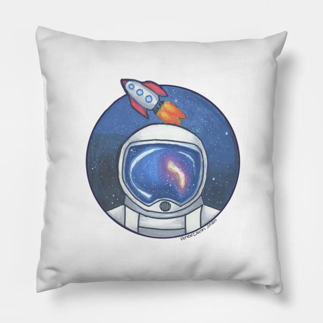 Space Man Pillow by ReneeDixonArt
