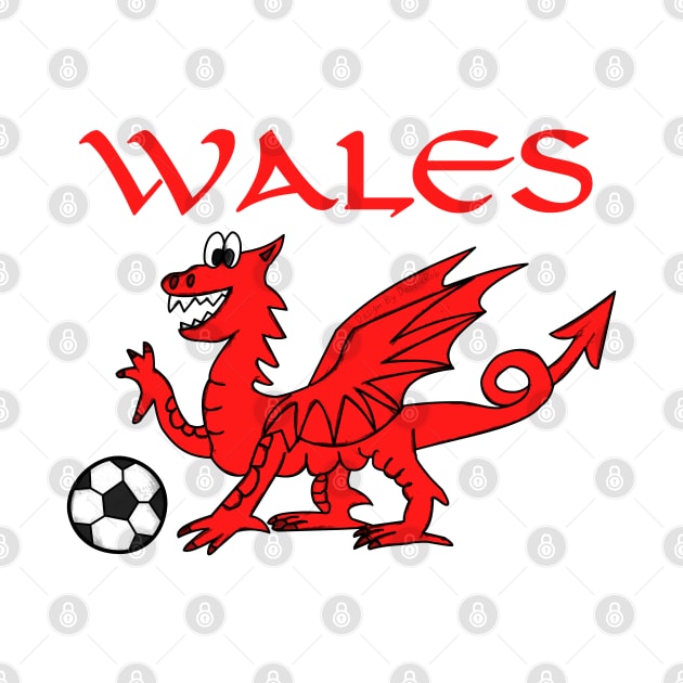 Welsh Dragon Football Soccer Funny by doodlerob