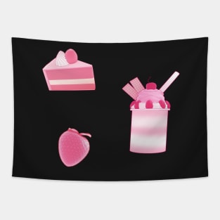 Strawberry Desserts Tapestry