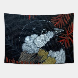 Woodland Chickadee Tapestry