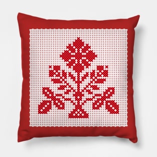 White and red Belarus ornament Pillow