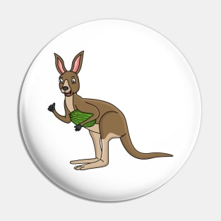 Cute happy Australian kangaroo illustration Pin