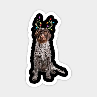 German Wirehaired Pointer Christmas Dog Magnet