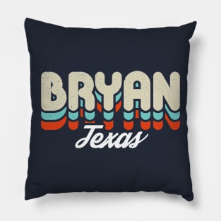 Retro Bryan Texas Pillow