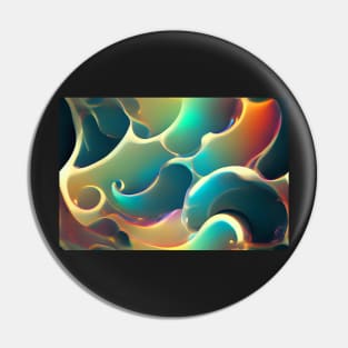 Iridescent Holograms Painted Glass Waves Pin